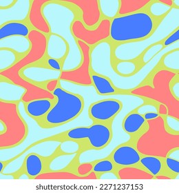 Bright Seamless Doodle Organic Scribble Vector. Purple Repeated Decoration Artistic Template, Seamless Wallpaper. Colorful Endless Contemporary Trendy Element Backdrop. 