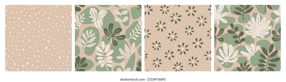 Bright Seamless Elegant Beautiful Leaves Texture. Dark Endless Abstract Tree Lines, Seamless Background. Colorful Continuous Decoration Retro Textile Vector. 