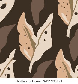 Helles, nahtloses elegantes Palm Shape-Tapete. Farbige, mehrfarbige Dekoration Garten Wasser Farbe, Nahtloser Vektorgrafik. Schwarze kontinuierliche zeitgenössische Flora-Linien Hintergrund. 