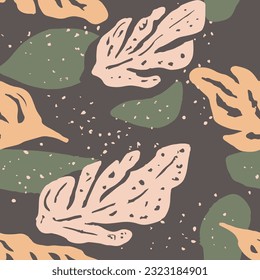 Bright Seamless Elegant Plant Template Pattern. White Seamless Contemporary Flora Scribble, Seamless Design. Yellow Repeated Fashion Garden Watercolor Print. 