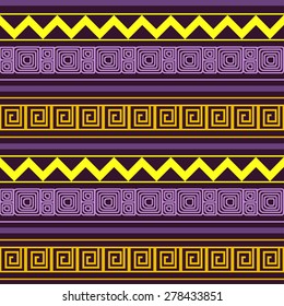 Bright seamless ethic pattern.  American Indian tribal: Maya, Navajo,Aztec, Peru. Vector EPS 10.