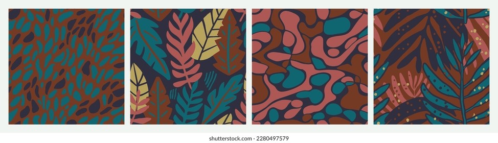 Bright Seamless Fashion Simple Element Print. Pastel Seamless Summer Vintage Paint, Seamless Background. Vibrant Repeated Contemporary Jungle Surface Collection. 