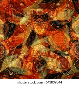 Bright seamless floral background, floral pattern. Colorful ornamental backdrop