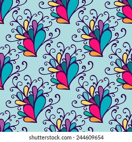 Bright seamless with floral pattern. Vector illustration