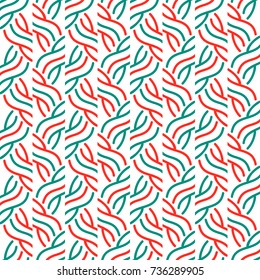 Bright seamless geometric pattern with alternate wavy stripes.