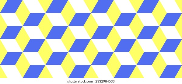 Patrón geométrico luminoso y sin fisuras. Color cubos fondo repetible. Impresión textil vibrante en 3d decorativa.