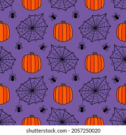 Bright seamless illustration on a Halloween theme. Vector drawing.