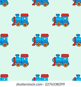 Bright seamless illustration with trains.