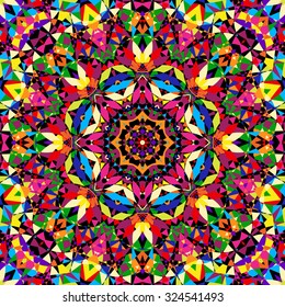 Bright Seamless Kaleidoscope Pattern - Vector Illustration. Eps 8