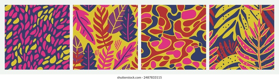 Bright Seamless Nature Retro Element Art. Green Continuous Doodle Palm Lines, Seamless Design. Light Repetitive Summer Vintage Artwork Print. 