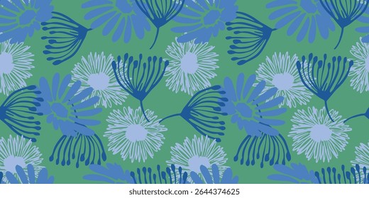Bright Seamless Nature Vintage Textile Print. Bright Endless Classic Graphic Shape, Seamless Vector. Green Repetitive Creative Beautiful Surface Wallpaper.