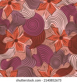 bright seamless pattern with abstract contour pattern in pastel colors. elegant background pattern to cover the surface of any shape