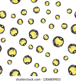 Bright Seamless Pattern With Abstract Figures Soft yellow and Very dark mostly black color. For your design, textile, pattern fills, box, web page background etc. Pattern under the mask. Vector.