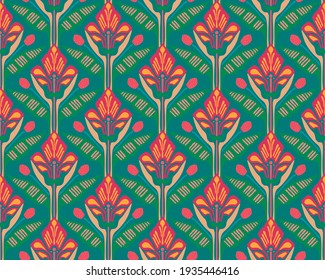 bright seamless pattern with abstract flowers