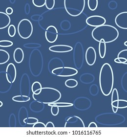 Bright Seamless Pattern. Abstract Geometric Background with Colorful Circles and Ellipses. Texture for Cloth, Dress, Linen, Textile, Paper.