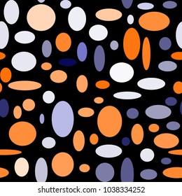 Bright Seamless Pattern. Abstract Geometric Background with Colorful Circles and Ellipses. Texture for Cloth, Dress, Linen, Textile, Paper.