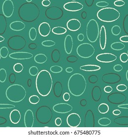 Bright Seamless Pattern. Abstract Geometric Background with Colorful Circles and Ellipses. Texture for Cloth, Dress, Linen, Textile, Paper.