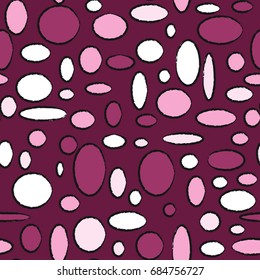 Bright Seamless Pattern. Abstract Geometric Background with Colorful Circles and Ellipses. Texture for Cloth, Dress, Linen, Textile, Paper.