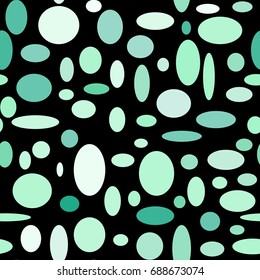 Bright Seamless Pattern. Abstract Geometric Background with Colorful Circles and Ellipses. Texture for Cloth, Dress, Linen, Textile, Paper.