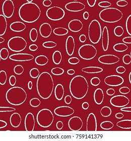 Bright Seamless Pattern. Abstract Geometric Background with Colorful Circles and Ellipses. Texture for Cloth, Dress, Linen, Textile, Paper.