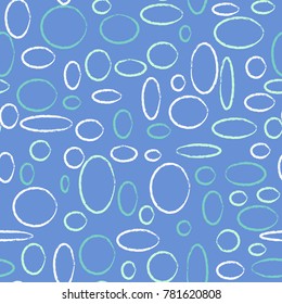 Bright Seamless Pattern. Abstract Geometric Background with Colorful Circles and Ellipses. Texture for Cloth, Dress, Linen, Textile, Paper.