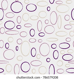 Bright Seamless Pattern. Abstract Geometric Background with Colorful Circles and Ellipses. Texture for Cloth, Dress, Linen, Textile, Paper.