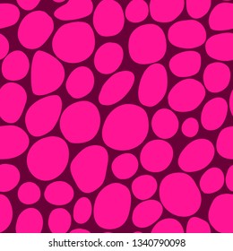 Bright seamless pattern. Abstract oval-shaped objects resemble paving stone. Vector illustration.