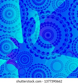 bright seamless pattern in abstract style with geometric ornament