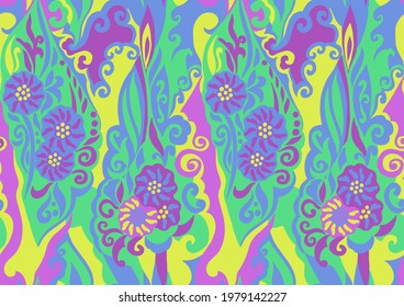 Bright seamless pattern. Acid colors. 