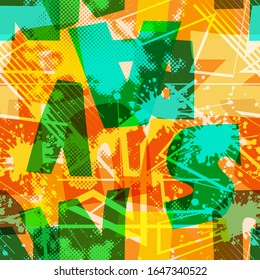 Bright seamless pattern with alphabet. Abstract background with letters for girls and boys. Pattern for sportswear, fashion textile, wrapping paper and more.
