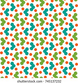 Bright seamless pattern with alternate circular geometric shapes.