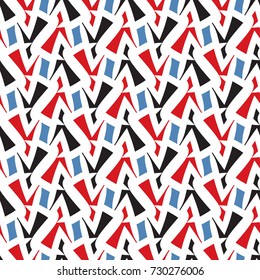 Bright seamless pattern with alternate geometric elements.