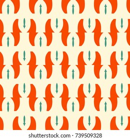 Bright seamless pattern with alternate geometric elements.