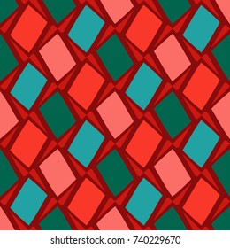 Bright seamless pattern with alternate geometric shapes.