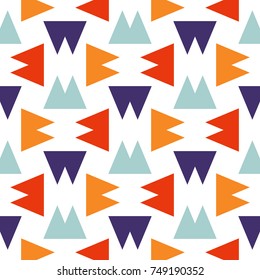 Bright seamless pattern with alternate geometric elements.