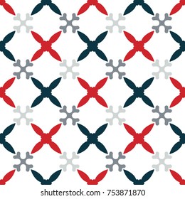 Bright seamless pattern with alternate geometric forms of cross.