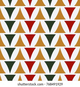Bright seamless pattern with alternate triaungular geometric shapes.
