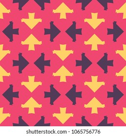 Bright seamless pattern with alternating geometric arrows.