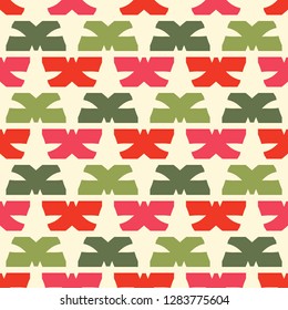 Bright seamless pattern with alternating geometric elements.