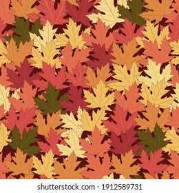 Bright seamless pattern with autumn leaves