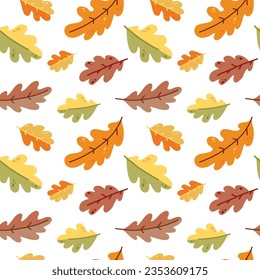 bright seamless pattern with autumn leaves. cute autumn background. Vector fall seamless pattern