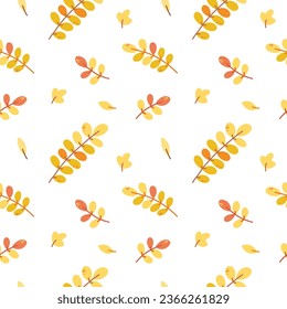 bright seamless pattern with autumn leaves. cute autumn background. Vector fall seamless pattern