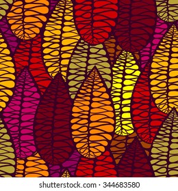 Bright seamless pattern with autumn leaves
