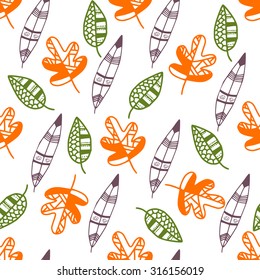 Bright seamless pattern with autumn leaves.Vector illustration for web design, fabric, textile, wallpaper etc.