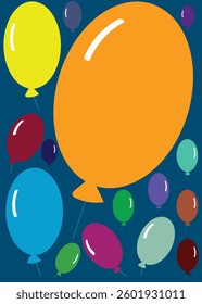 Bright seamless pattern with balloons. Hand drawn various balloon. Cute baby background. Funny decor for a party, birthday, textiles, clothing, packaging, interior.