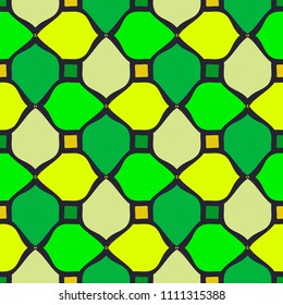 Bright seamless pattern with beautiful geometric ornament.