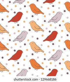 Bright seamless pattern with birds