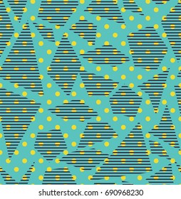 Bright seamless pattern with circles and lines. Abstract background for your design
