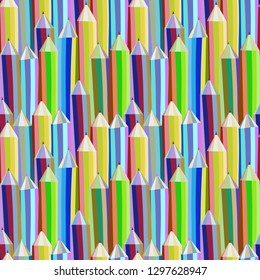 bright seamless pattern with colored pencils. creative wallpapers for design, prints, wallpapers