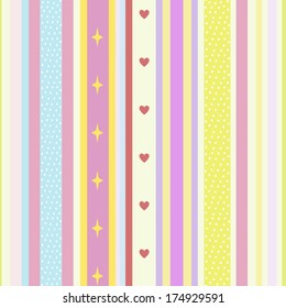 Bright seamless pattern of colored stripes in pastel tones